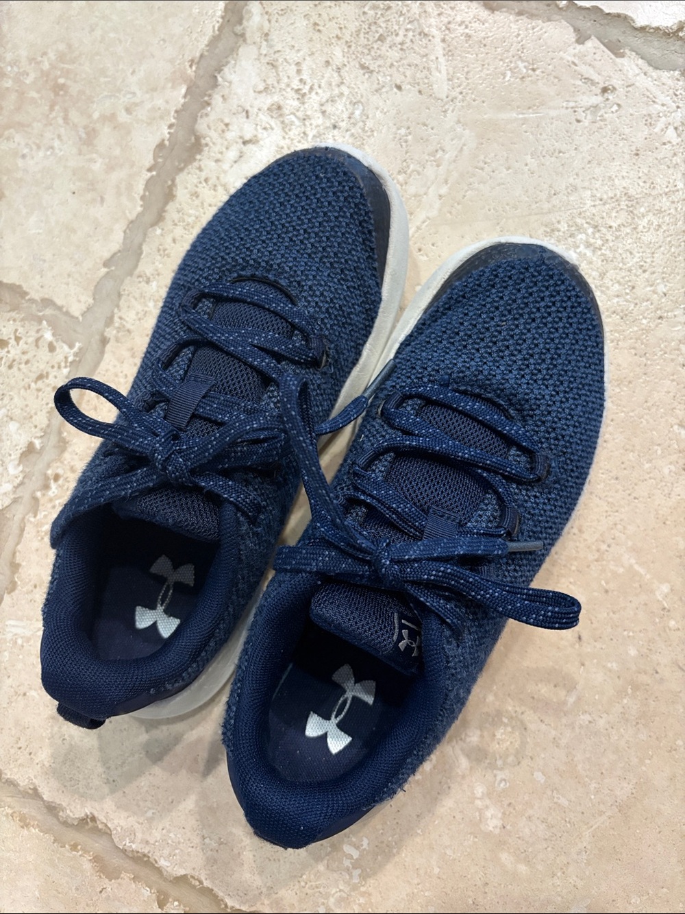 Under Armour Kids Navy Blue Knit Lace-Up Sneakers
